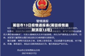 莆田市13日疫情通报表(莆田疫情最新消息13号)