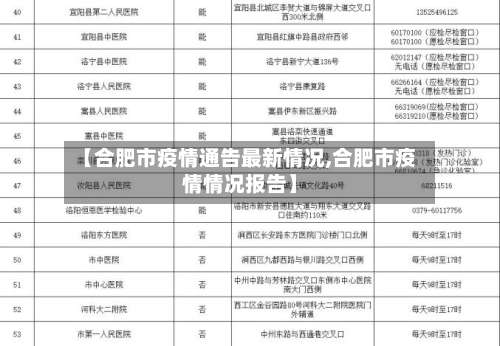 【合肥市疫情通告最新情况,合肥市疫情情况报告】-第1张图片